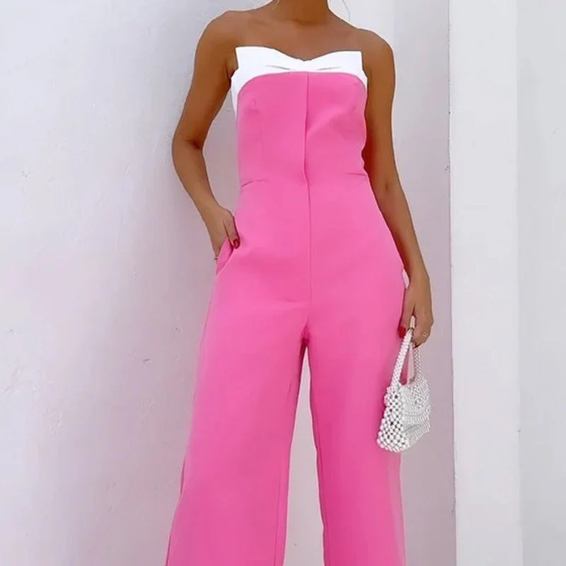 Women's Jumpsuit – Strapless Tailored Fit – Wide Legs – Full Length – Elegant - Image 2