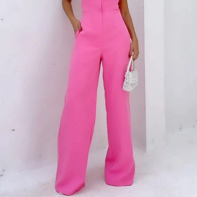 Women's Jumpsuit – Strapless Tailored Fit – Wide Legs – Full Length – Elegant - Image 3