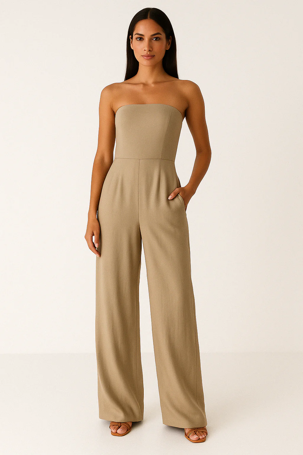 Women's Jumpsuit – Strapless – Wide Legs – Elegant Fit – Formal Style - Image 3