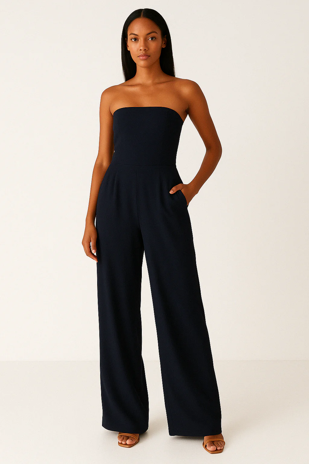 Women's Jumpsuit – Strapless – Wide Legs – Elegant Fit – Formal Style - Image 4