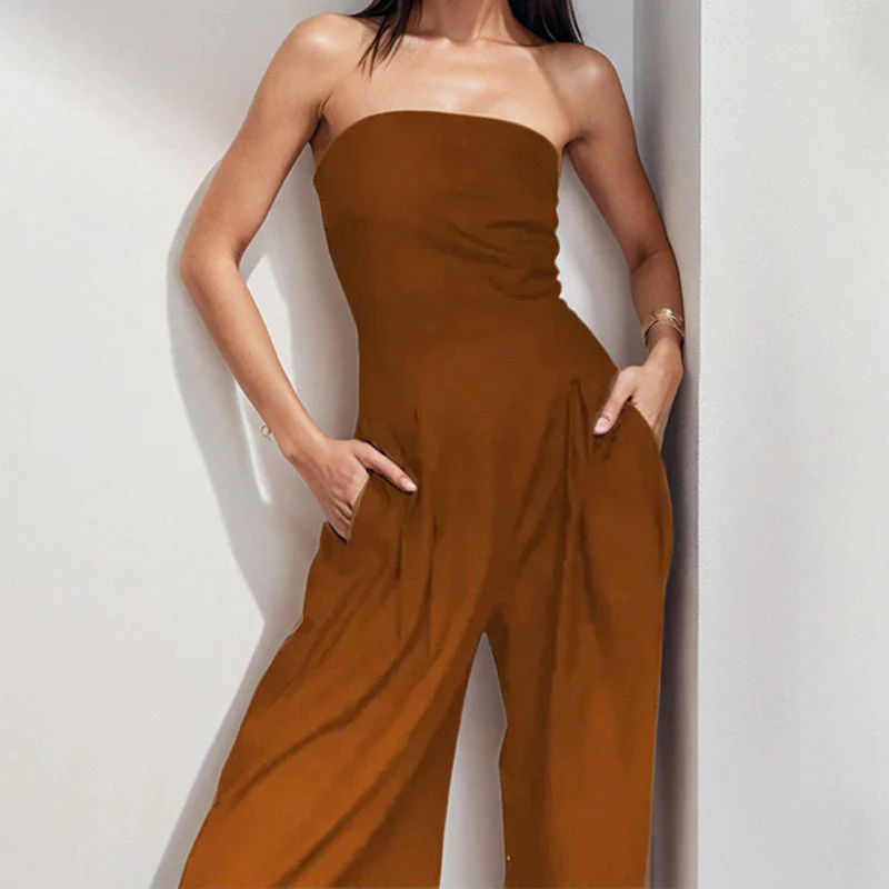 Women's Jumpsuit – Strapless – Wide Legs – Elegant Fit – Formal Style - Image 6