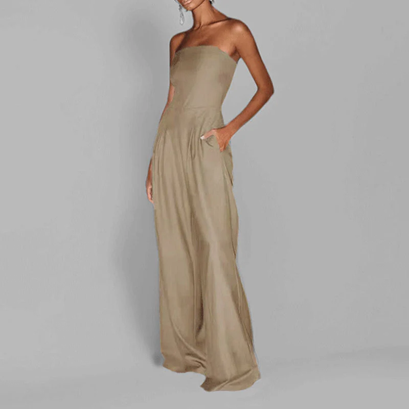 Women's Jumpsuit – Strapless – Wide Legs – Elegant Fit – Formal Style - Image 8