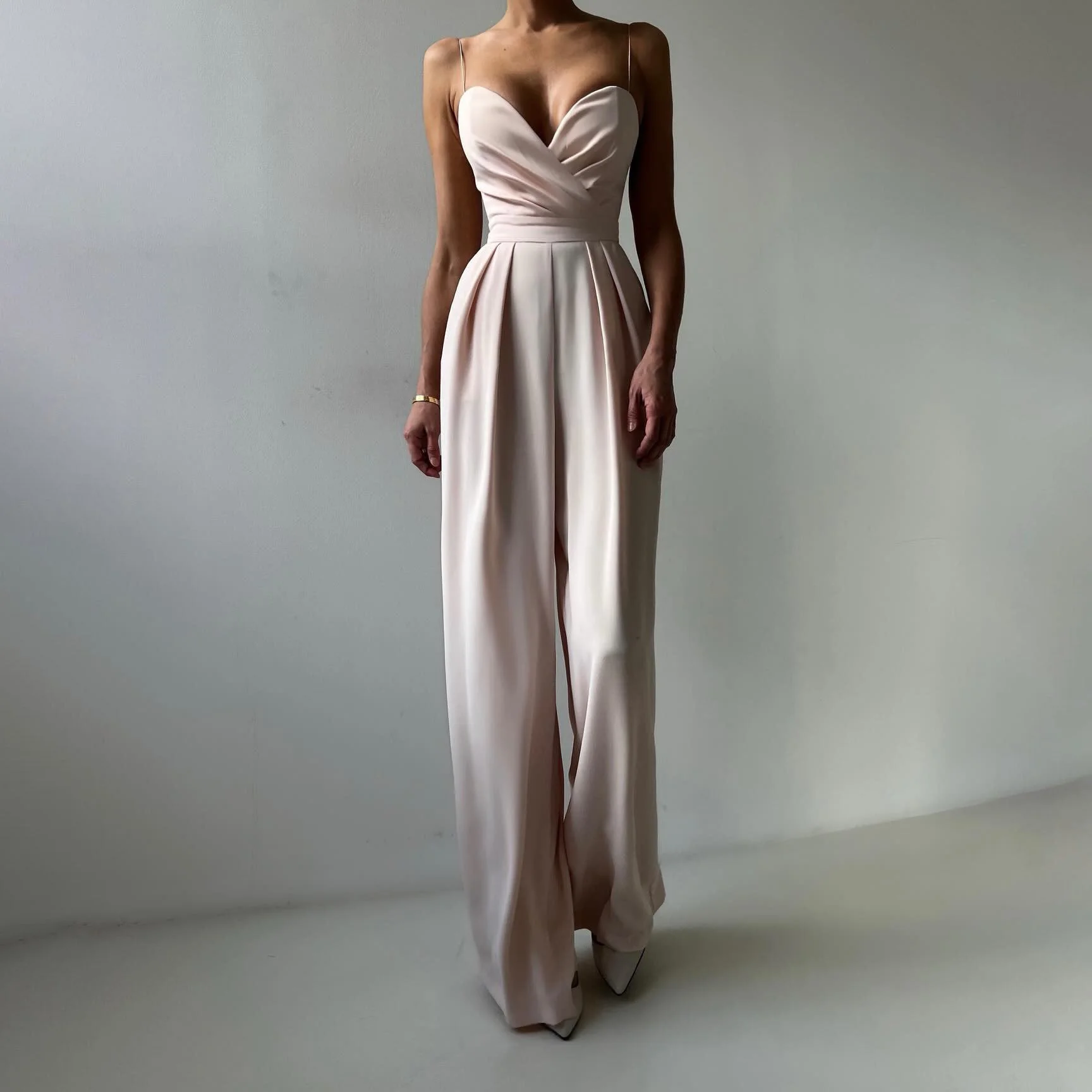 Ladies jumpsuit – Sweetheart neckline – Ruched bust top – Wide legs – Elegant fit - Image 2