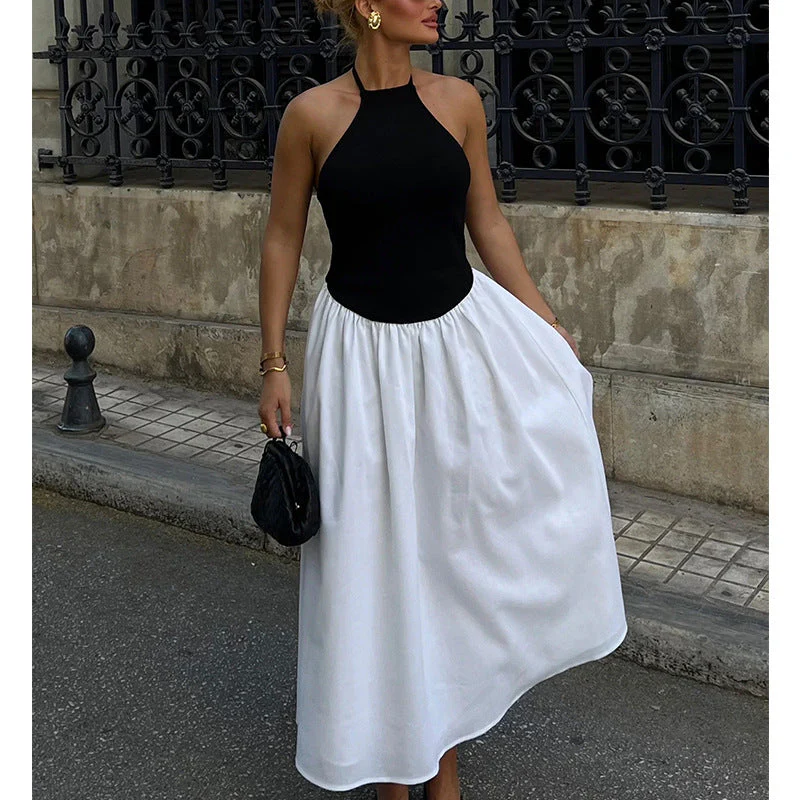 Ladies Dress – Maxi Halter Model – Figure-Hugging Bodice – Airy Chiffon Skirt - Image 2