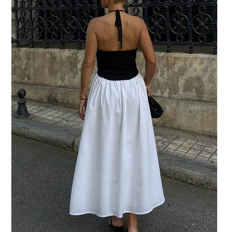 Ladies Dress – Maxi Halter Model – Figure-Hugging Bodice – Airy Chiffon Skirt - Image 3