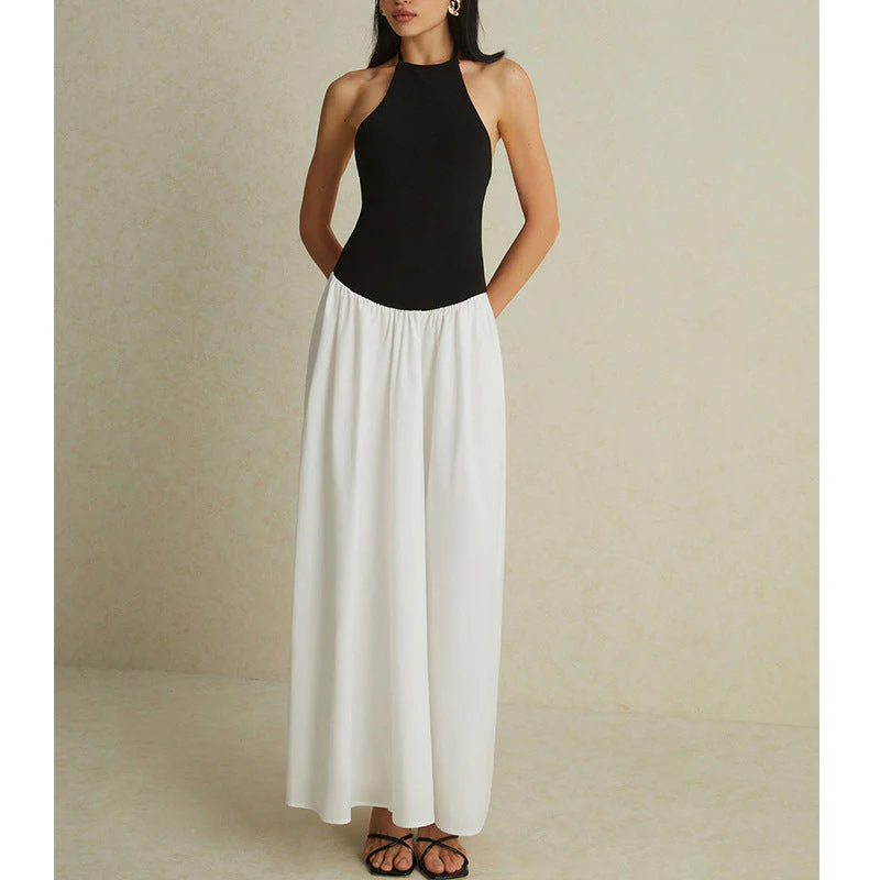 Ladies Dress – Maxi Halter Model – Figure-Hugging Bodice – Airy Chiffon Skirt - Image 4