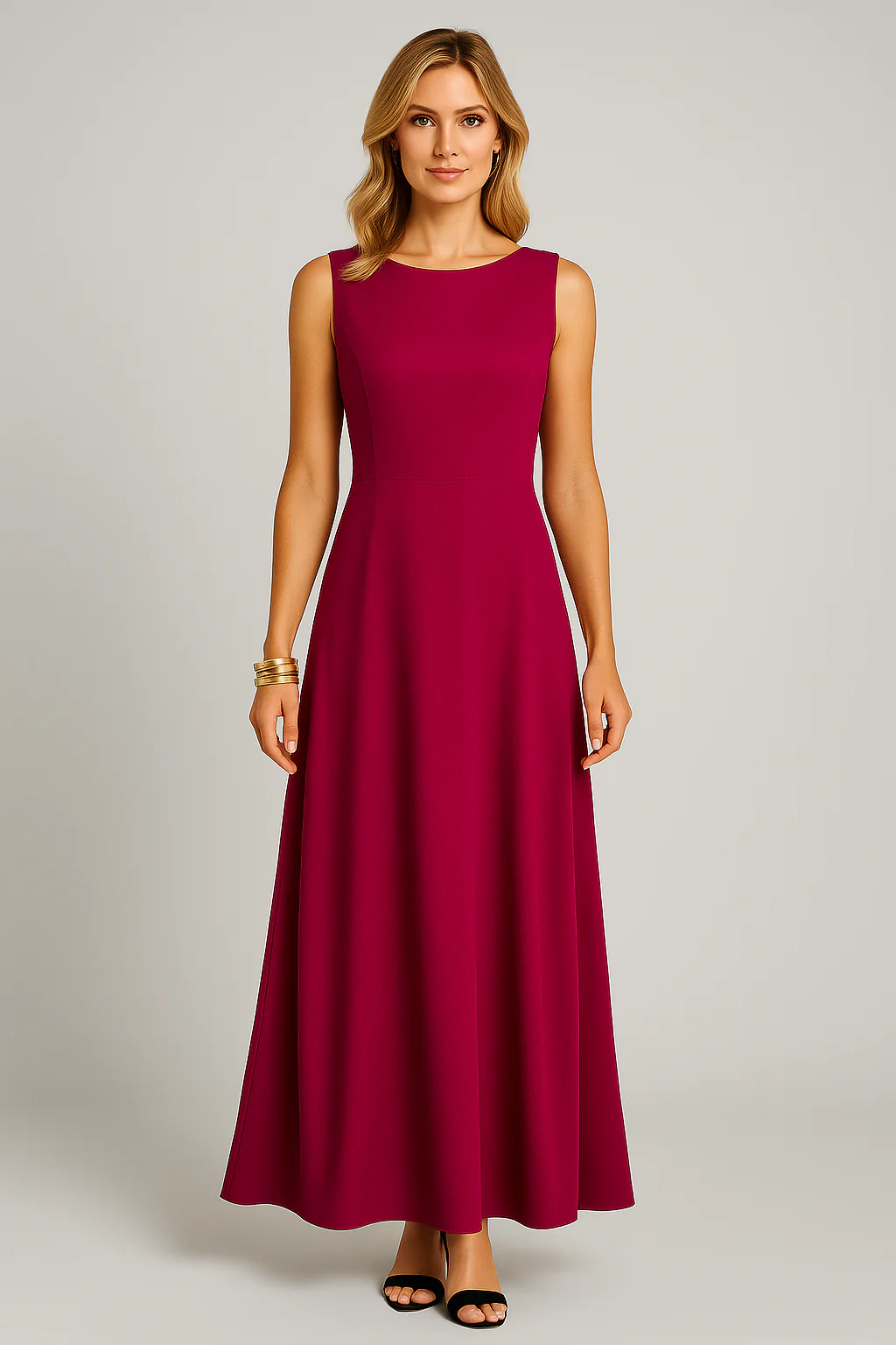 Women's Dress Sleeveless – Midlength – Relaxed Fit – Luxury Breathable Material – Minimalist Design - Image 2