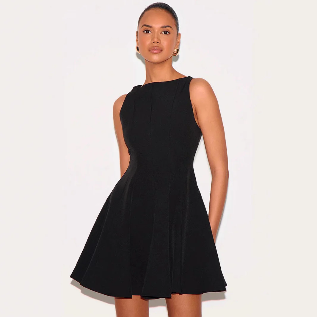 Women's Dress Sleeveless – Slim Fit A-Line – Round Neck – Mini – Breathable Fabric - Image 2