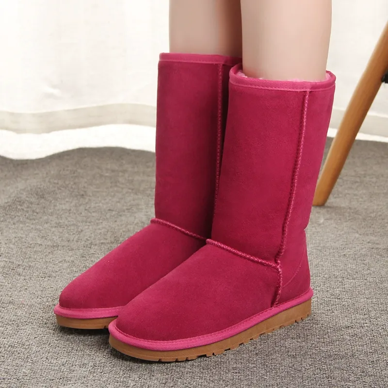 Women's knee-high boots – Suede look – Faux fur – Flat sole – Casual fit - Image 5