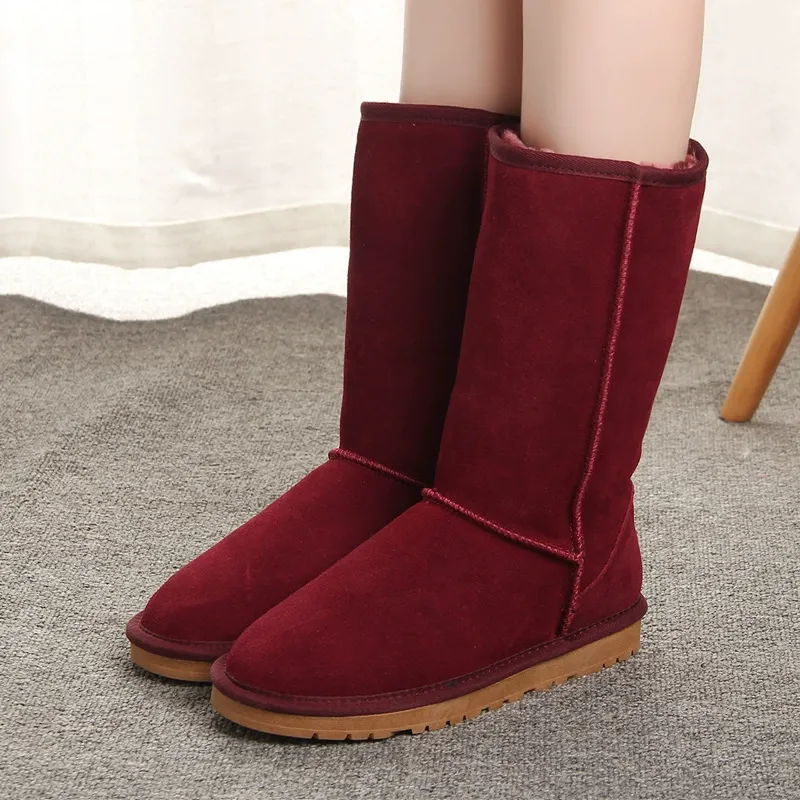 Women's knee-high boots – Suede look – Faux fur – Flat sole – Casual fit - Image 6