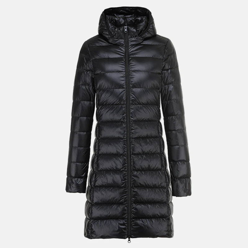 Women's Jacket - Lightweight Mid-Length Down - Slim Fit - Hooded - Image 7