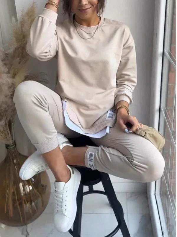 Women's Loungewear Set – Oversized Sweatshirt – Tapered Jogger – Soft Cotton Blend - Image 4