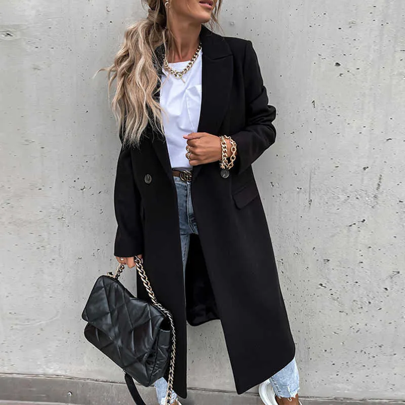 Ladies Coat – Wool – Tailored Fit – Ankle Length – Double Button Closure - Image 3