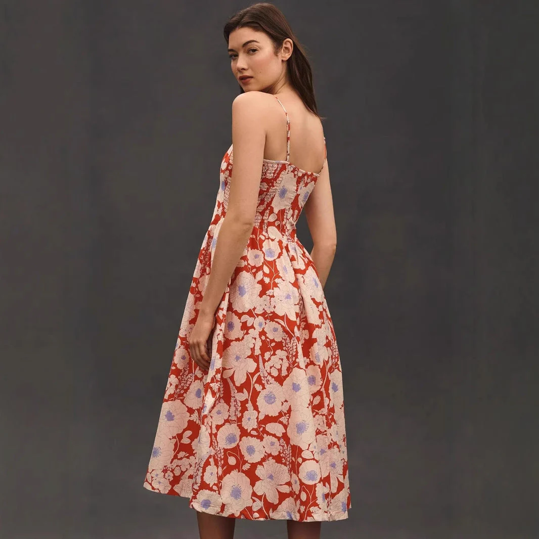 Women's Maxi Dress – A-line Fit – Halter Neck – Floral Print – Airy Fabric - Image 2