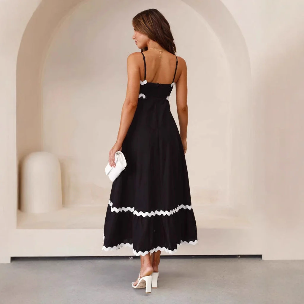 Ladies Maxi Dress – A-line Fit – Strapless with Spaghetti Straps – Cotton – Boho Style - Image 6