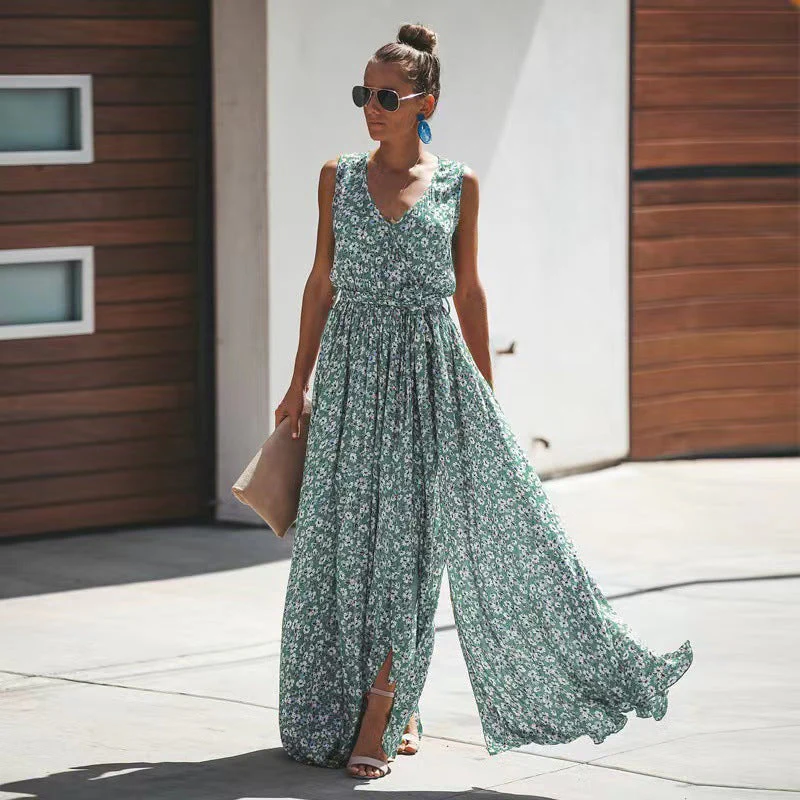 Women's Maxi Dress – Boho Style – Deep V-Neck – Breathable – Loose Fit - Image 2