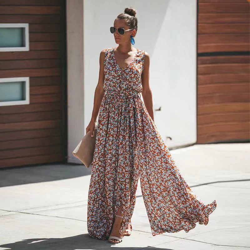 Women's Maxi Dress – Boho Style – Deep V-Neck – Breathable – Loose Fit - Image 3