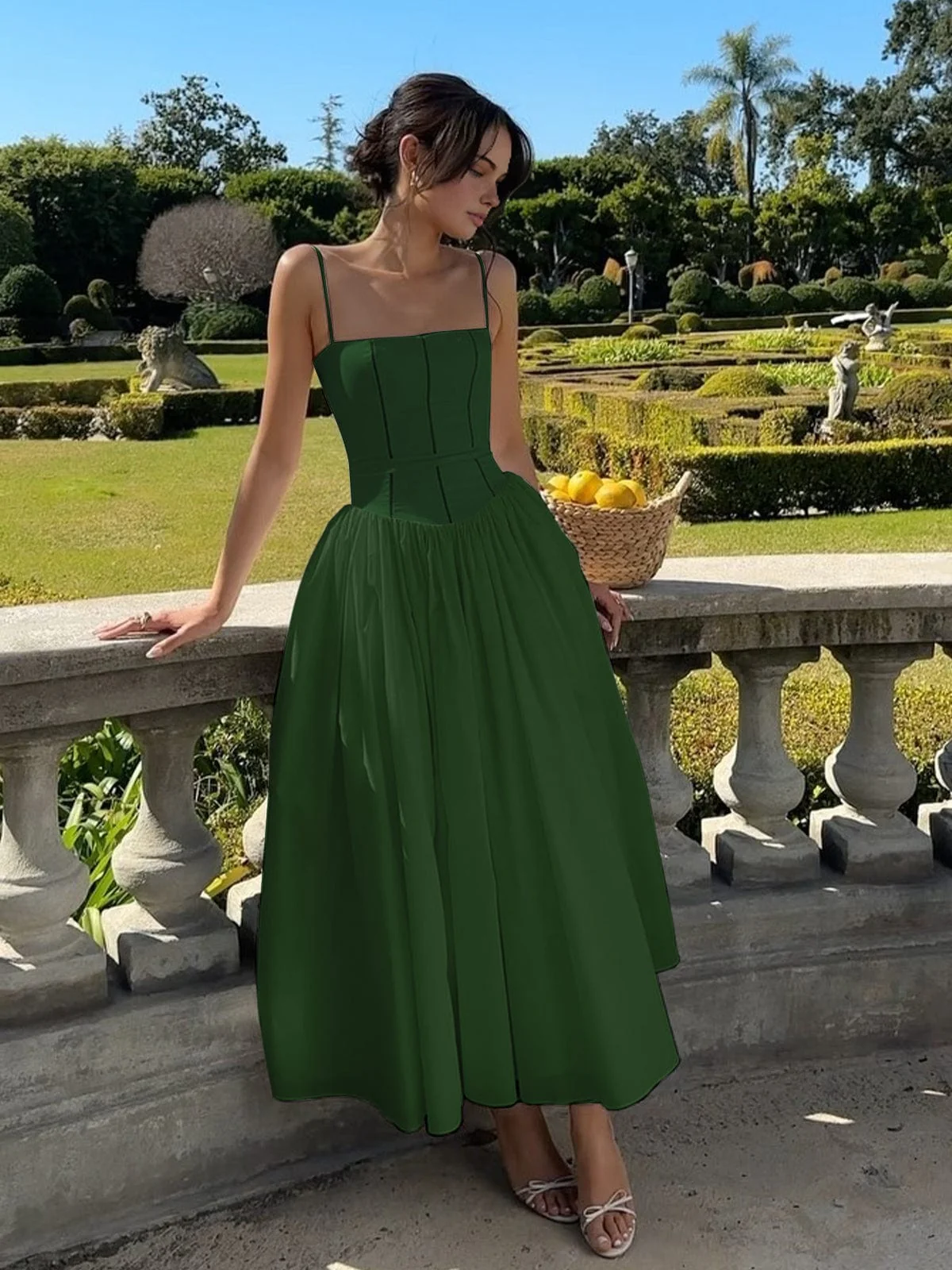 Ladies Maxi Dress – Fitted Bodice – Spaghetti Straps – Elegant A-line - Image 4