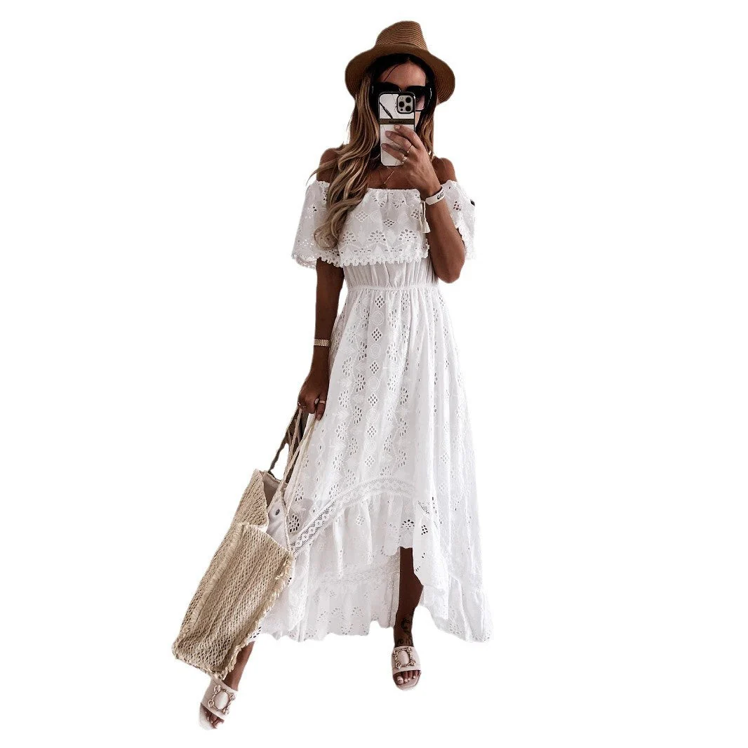 Ladies Maxi Dress – Off Shoulder – Cotton – Boho Style – Lacedetails – Flowy Fit - Image 4