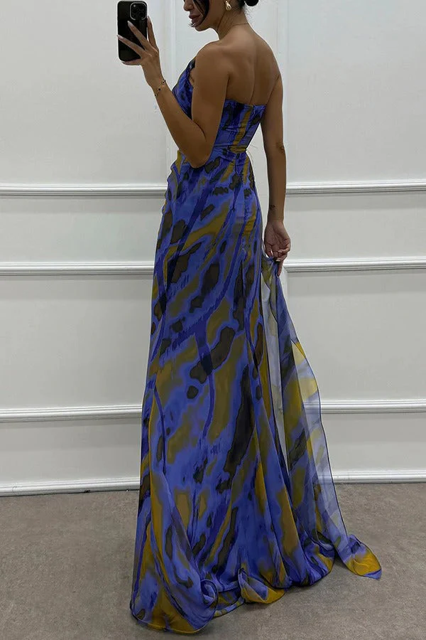 Ladies Maxi Dress – One Shoulder – Draping Waist – High Split – Luxury Formal Model - Image 8