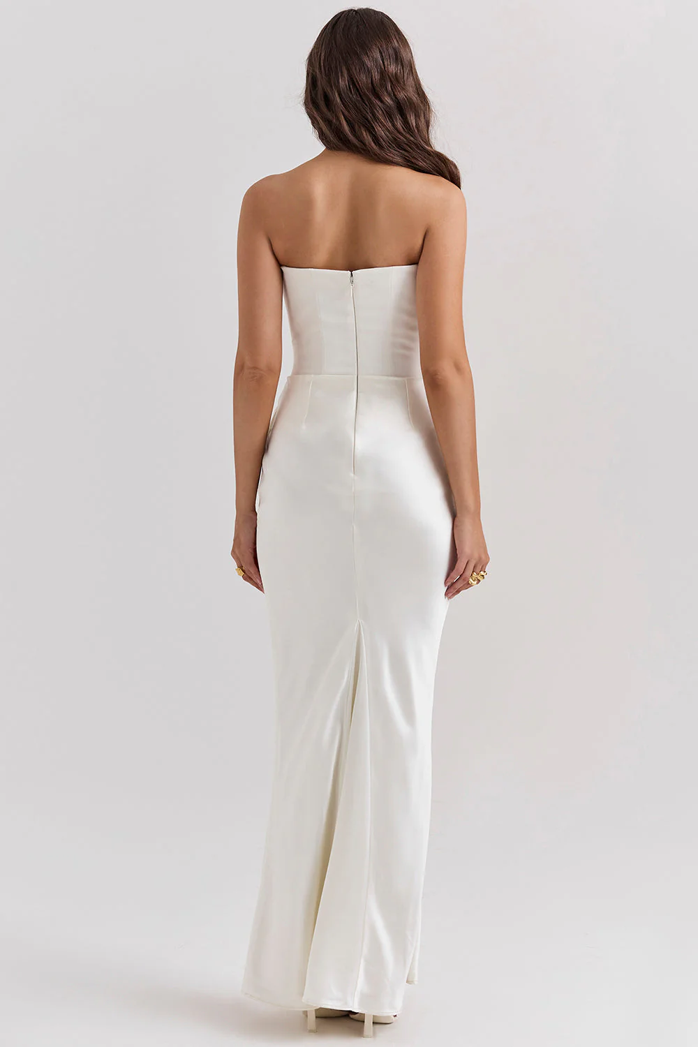 Ladies Maxi Dress – Slim Fit – Strapless – Corset Model – Shiny Luxury Fabric - Image 5