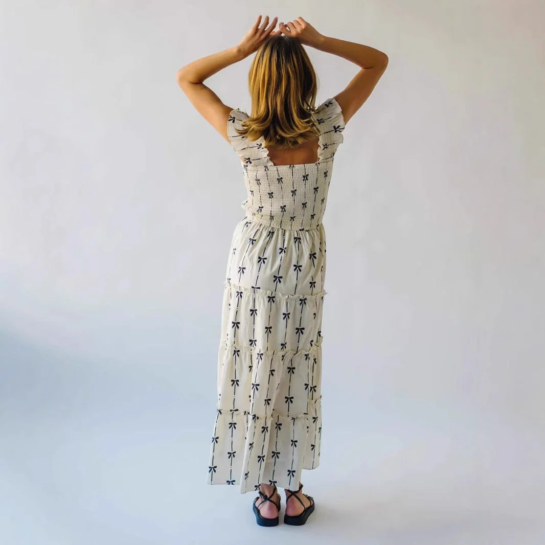 Ladies maxi dress – Smocked bodice – Ruffled straps – A-line – Breathable cotton - Image 4