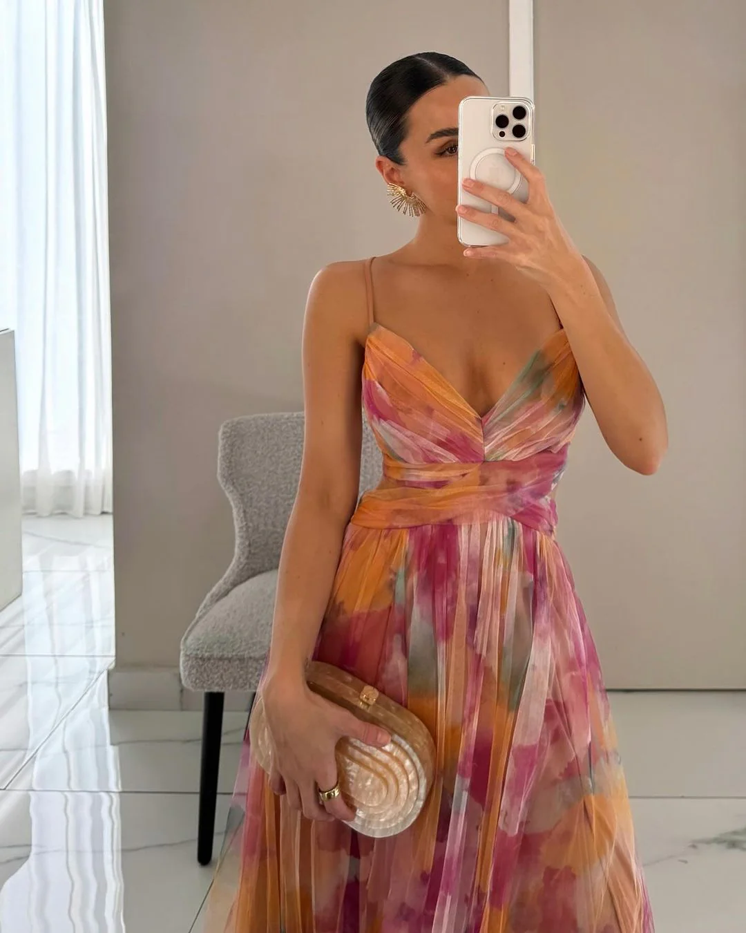 Women's Maxi Dress – Sweetheart Neckline – Flowy Skirt – Airy Elegant Fit - Image 2