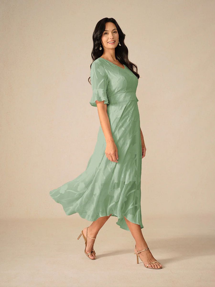 Ladies Maxi Dress – V-Neck – Lace Floral Design – A-Line – Elegant Fit - Image 13