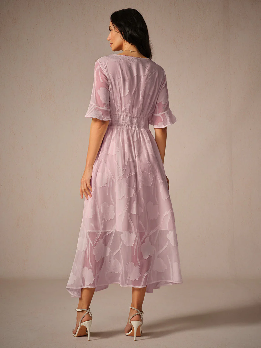 Ladies Maxi Dress – V-Neck – Lace Floral Design – A-Line – Elegant Fit - Image 7