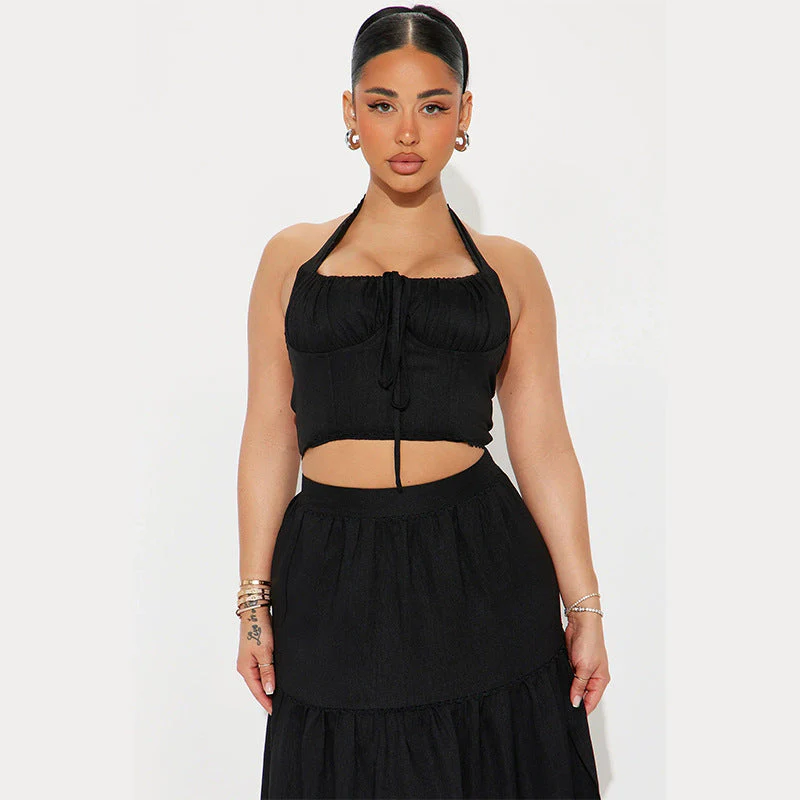 Women's maxi skirt – High waist – Layered ruffle – Airy fit – Breathable material - Image 2