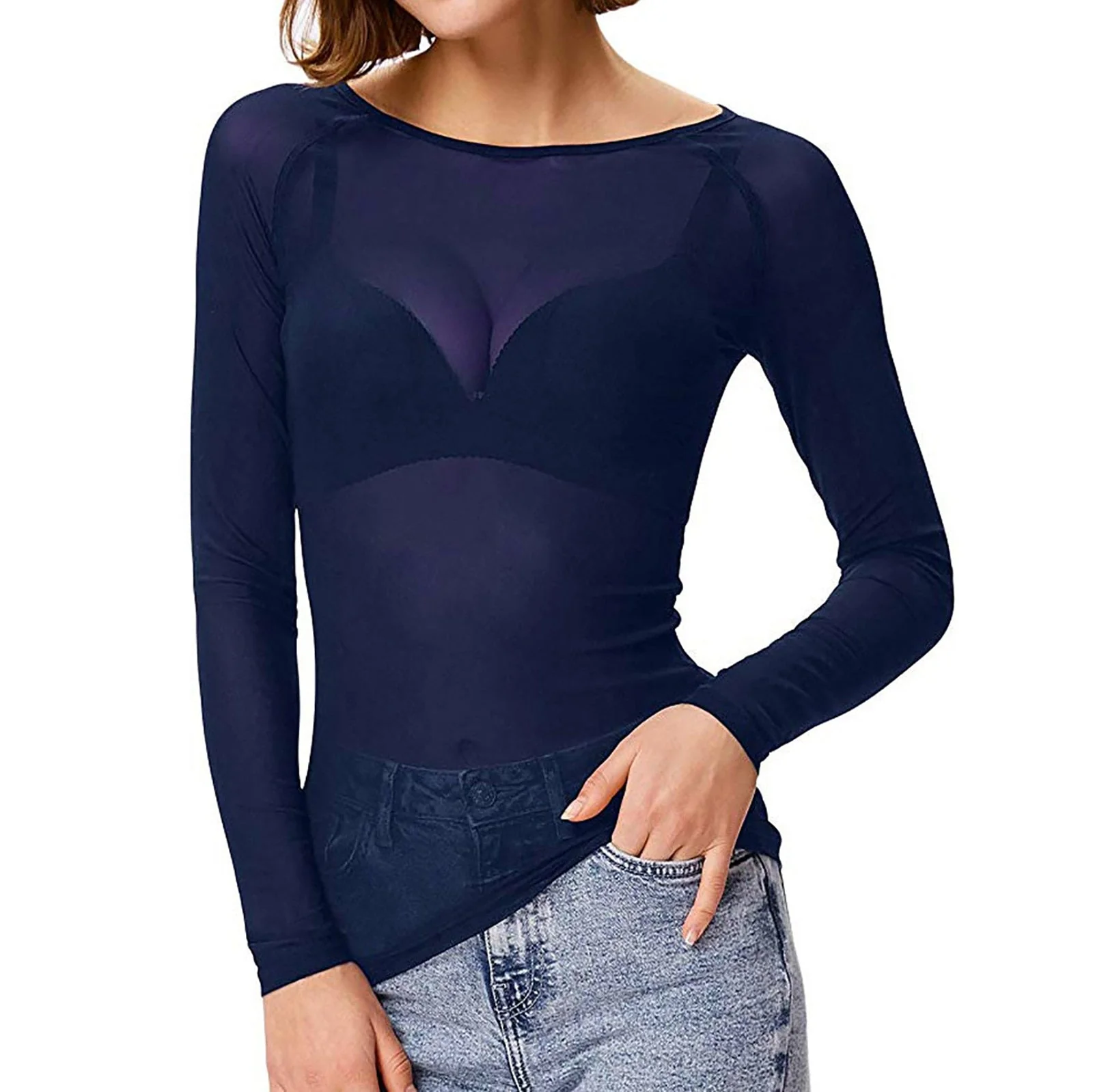 Naïa – Women's mesh top with long sleeves | Bold, stylish & elegant - Image 2