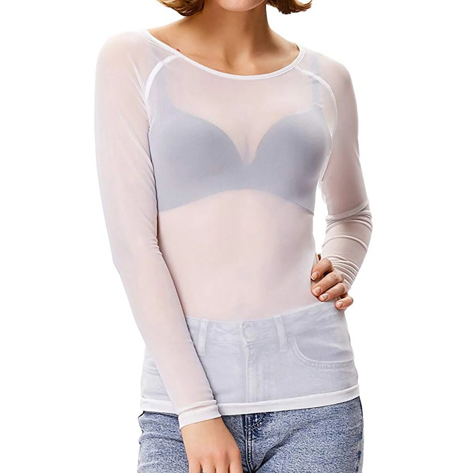 Naïa – Women's mesh top with long sleeves | Bold, stylish & elegant - Image 3