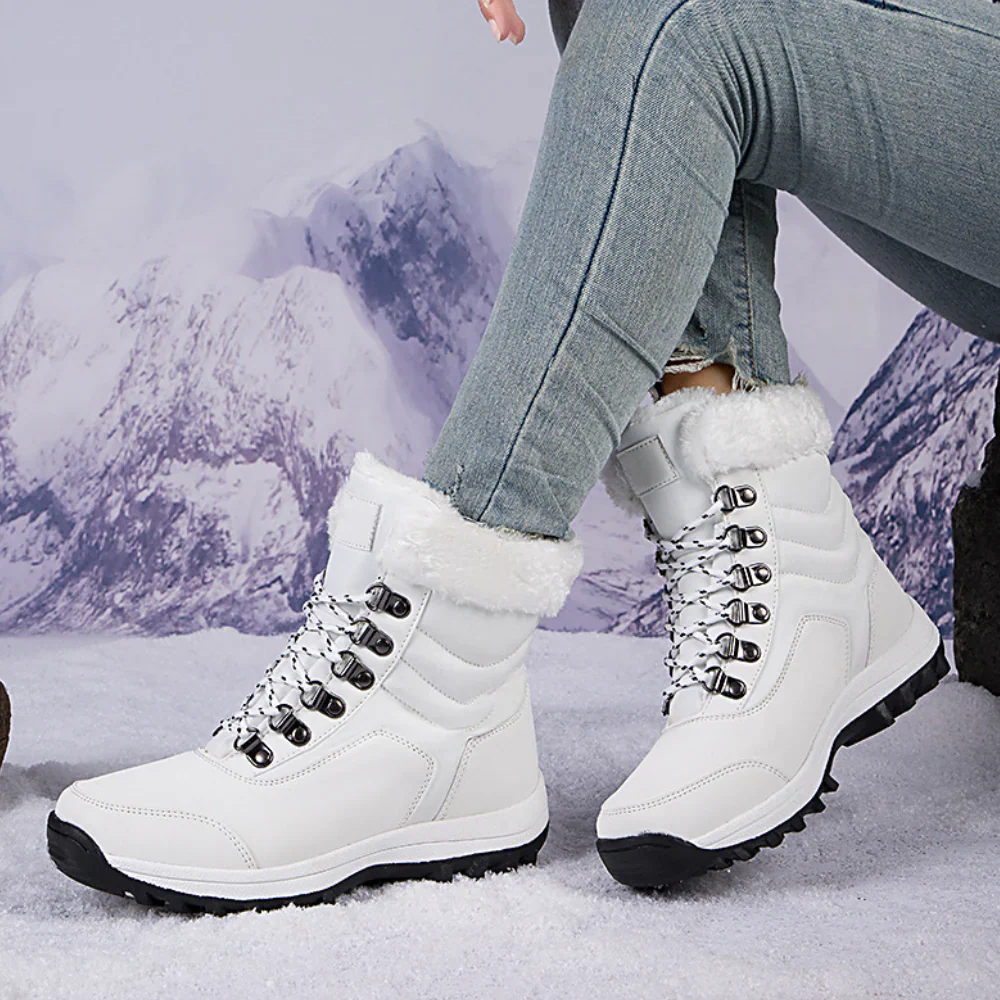 Women's Mid-Calf Boots – Water-Repellent – Fleece Lining – Grip Sole – Lace-Up - Image 2