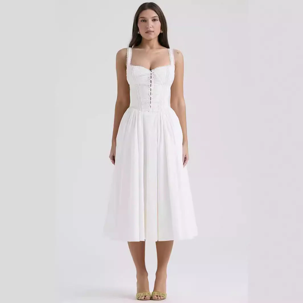 Ladies Midi Dress – Fitted Top – Off-Shoulder – Lace Design – Elegant Fit - Image 3