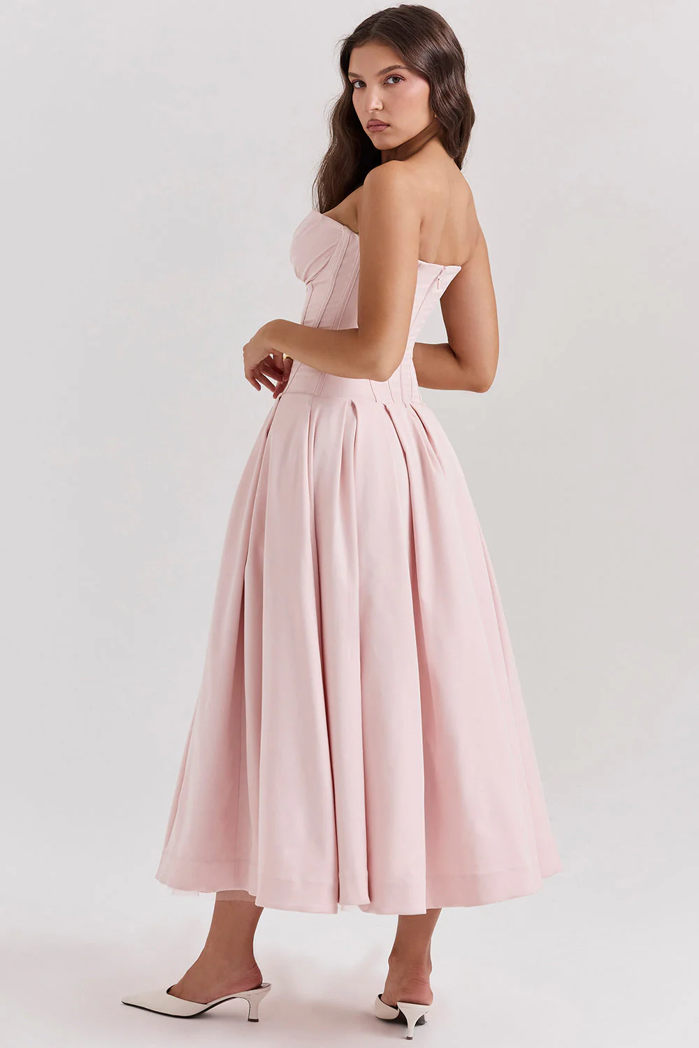Women's Midi Dress – Strapless – A-Line – Lined Top – Elegant Fit - Image 10
