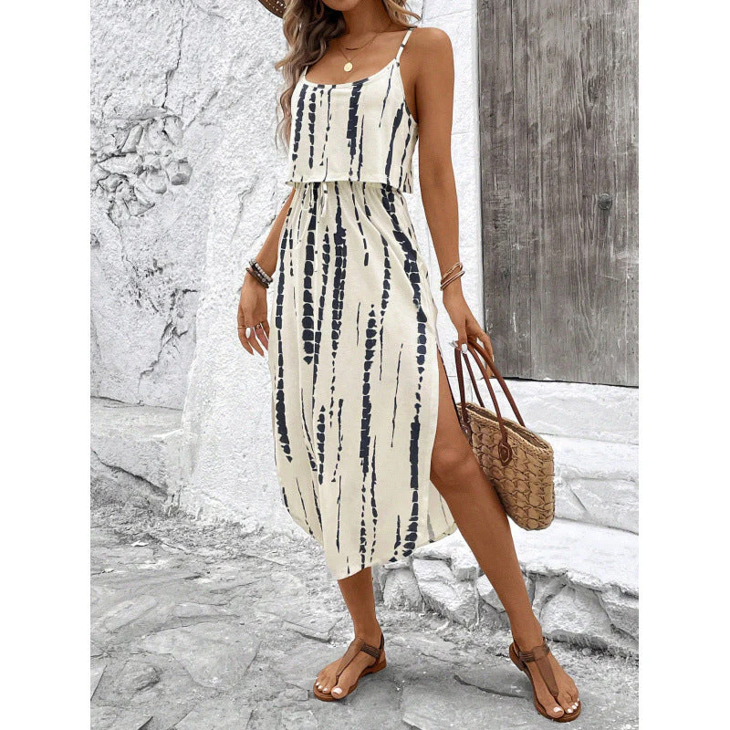Women's Midi Summer Dress – Relaxed Fit – Sleeveless – Breathable Design – High Split - Image 2