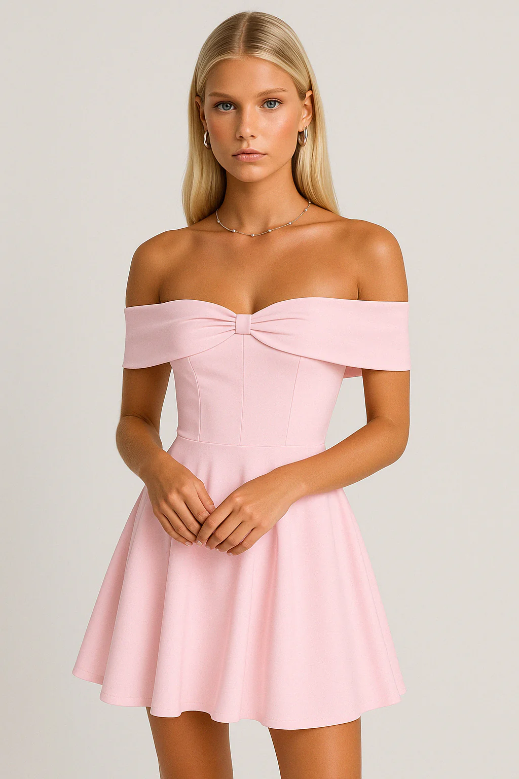 Ladies Mini Dress – Off Shoulder – A-Line Fit – Lightweight Breathable Design - Image 2