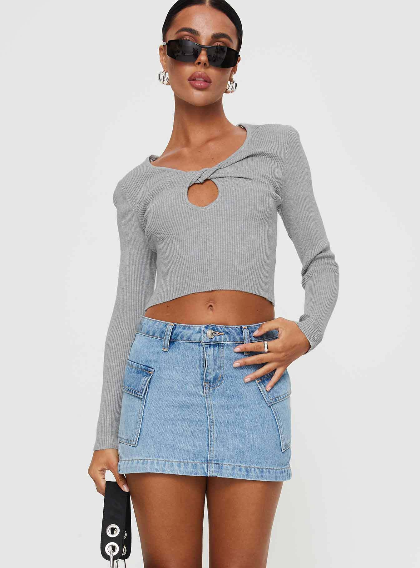 Women's Mini Skirt – Slim Fit Denim – Front Pockets – Button and Zip Closure Casual - Image 7
