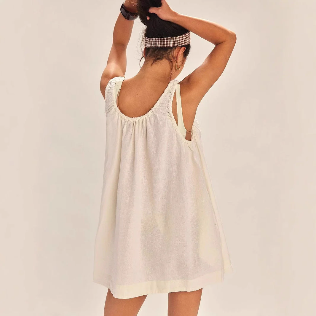Women's Sleeveless Dress – Cotton – Loose Fit – Short Length - Image 2