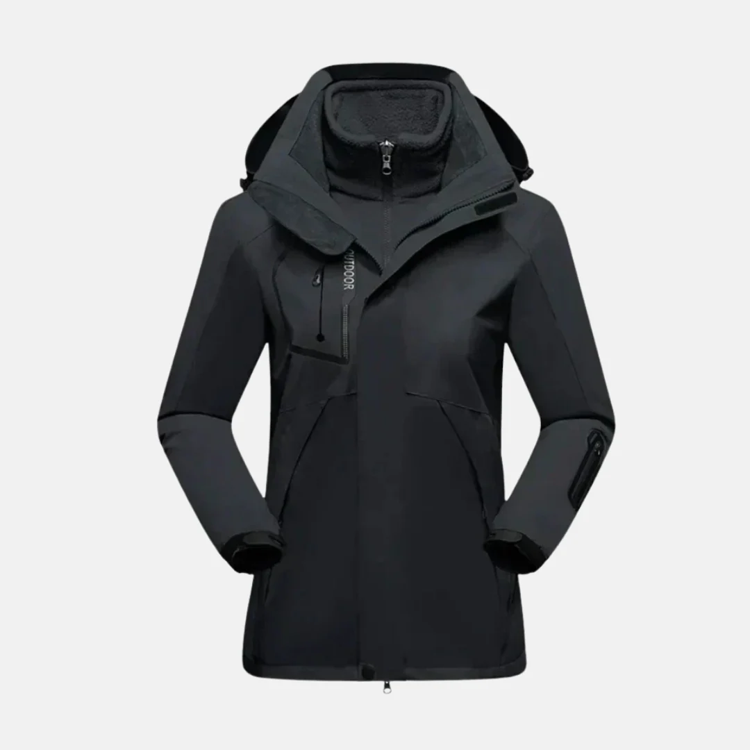 Women's Outdoor Jacket – 2-in-1 Design – Removable Fleece Lining – Water-Repellent - Image 2