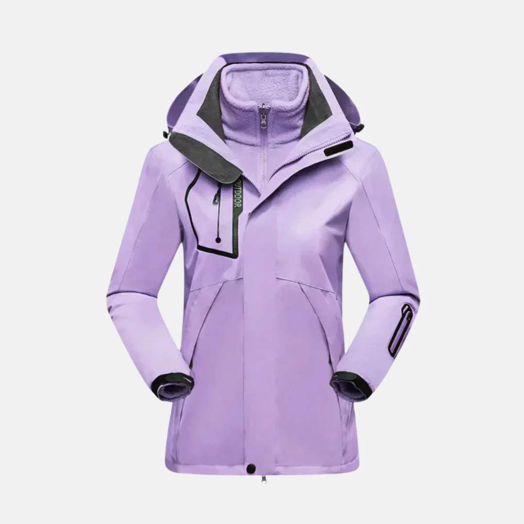 Women's Outdoor Jacket – 2-in-1 Design – Removable Fleece Lining – Water-Repellent - Image 3