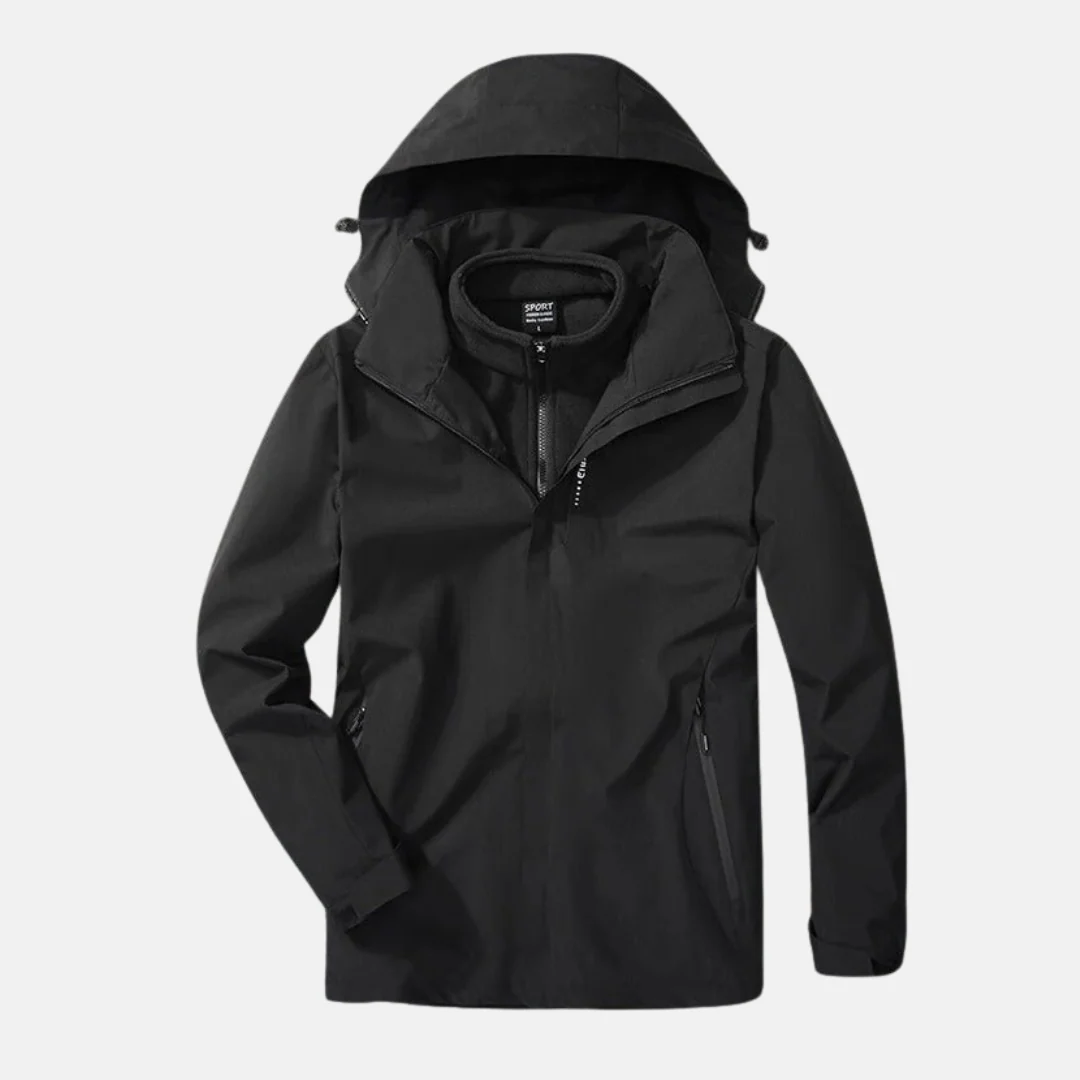 Women's Outdoor Jacket – 3-in-1 Design – Removable Fleece Lining – Adjustable Hood