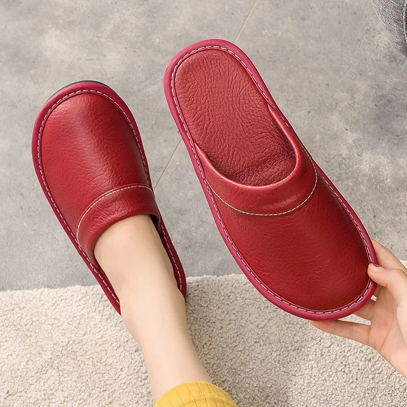 Ladies Slippers – Slip-on Model – Imitation Leather – Closed Toe – Comfort Fit - Image 5