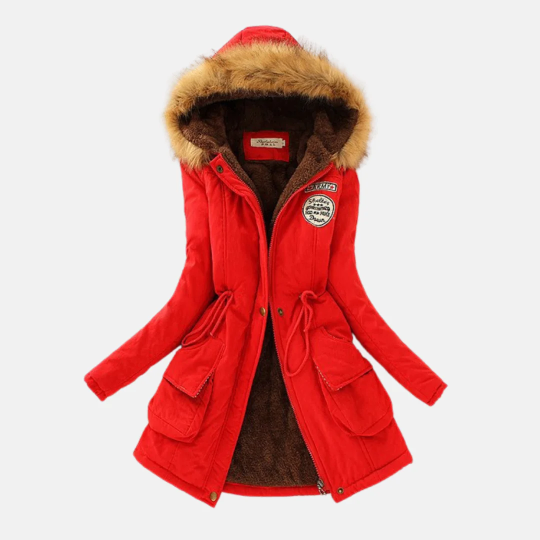 Women's Parka Coat – Sherpa Lining – Adjustable Waist – Removable Fur Collar - Image 3