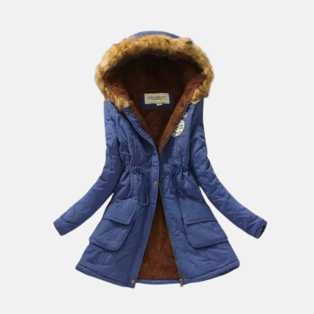 Women's Parka Coat – Sherpa Lining – Adjustable Waist – Removable Fur Collar - Image 5