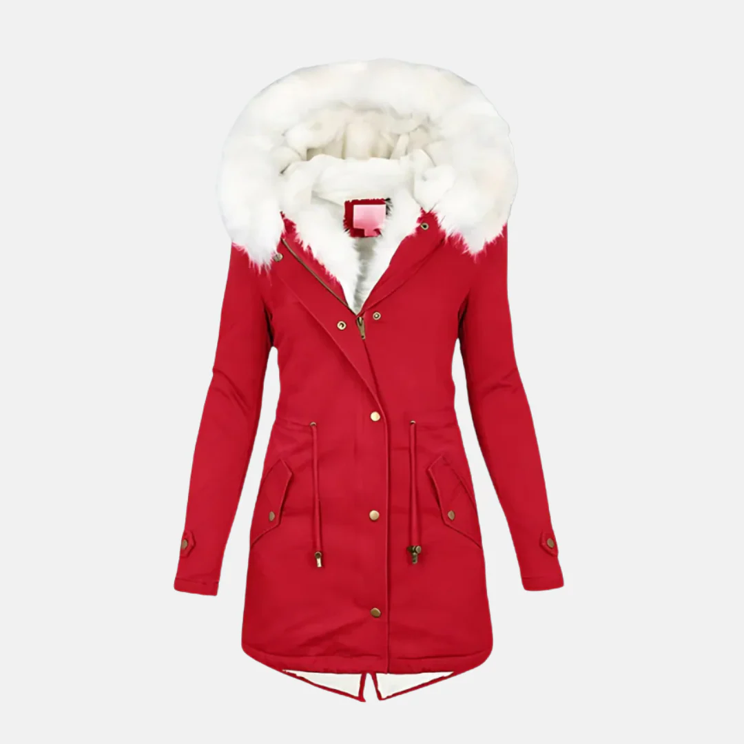 Women's Parka Jacket – Slim Fit – Adjustable Waist – Faux Fur Hood – Windproof - Image 5