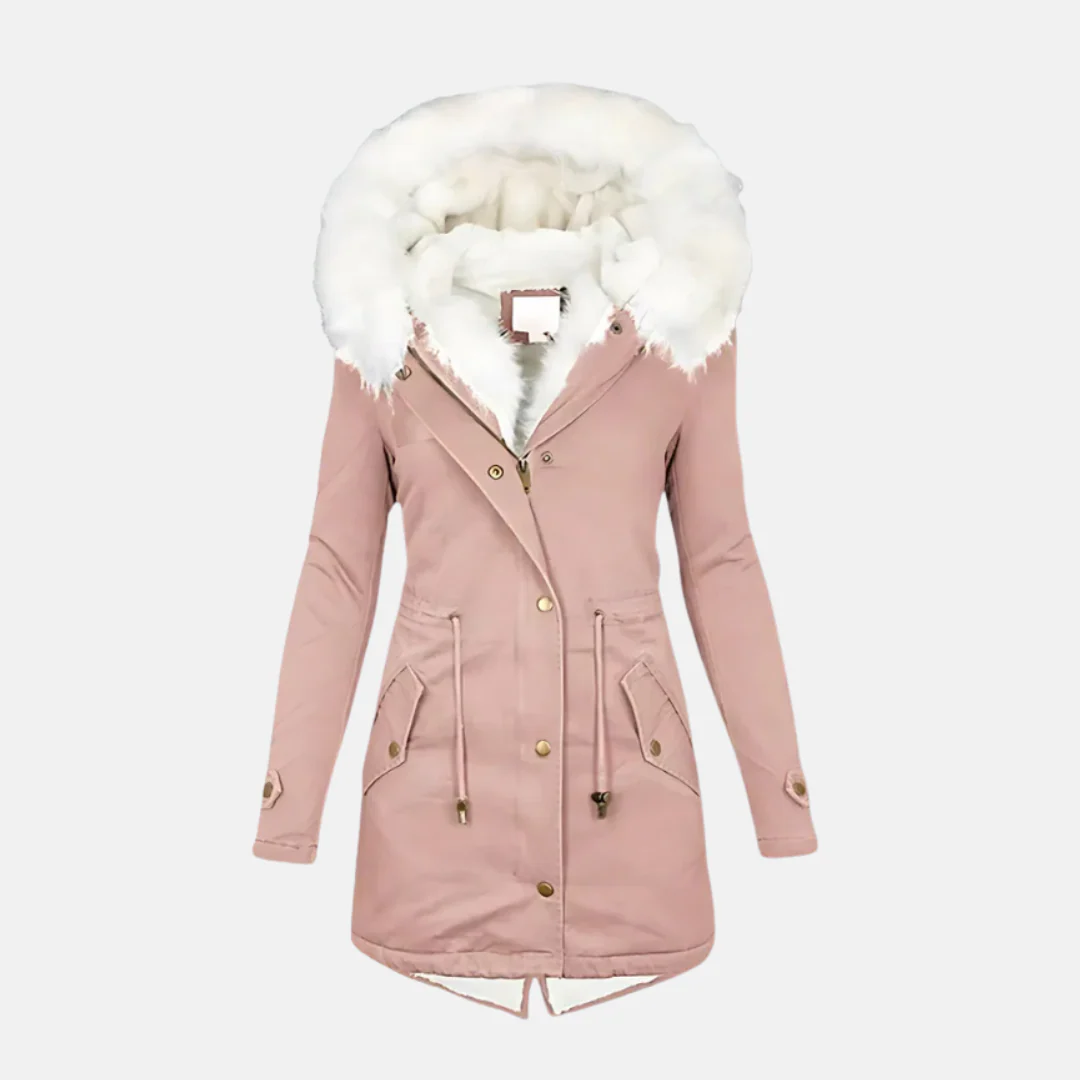 Women's Parka Jacket – Slim Fit – Adjustable Waist – Faux Fur Hood – Windproof - Image 6