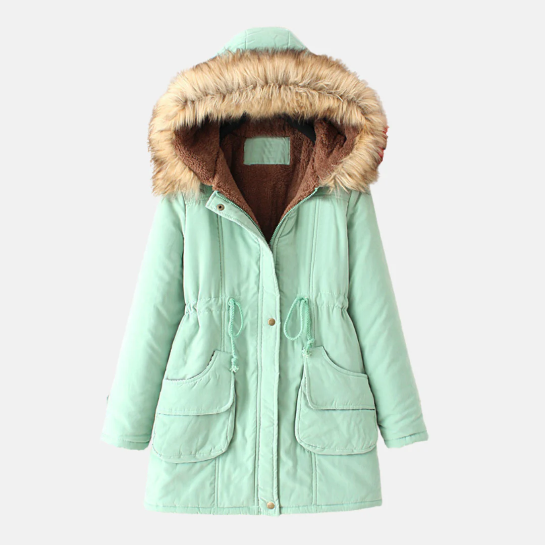 Women's parka coat – Slim fit – Water-repellent – Sherpa lining – Faux fur hood - Image 4