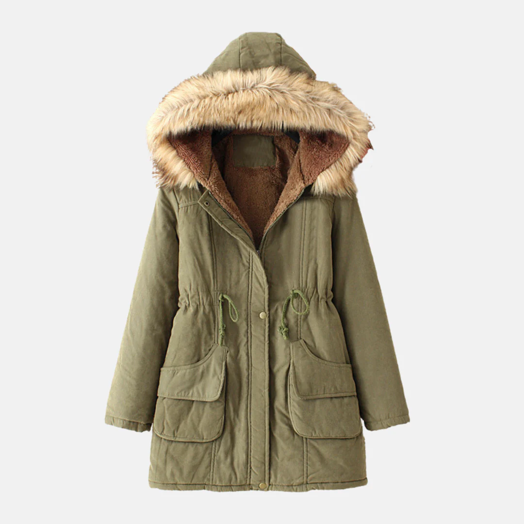 Women's parka coat – Slim fit – Water-repellent – Sherpa lining – Faux fur hood - Image 5