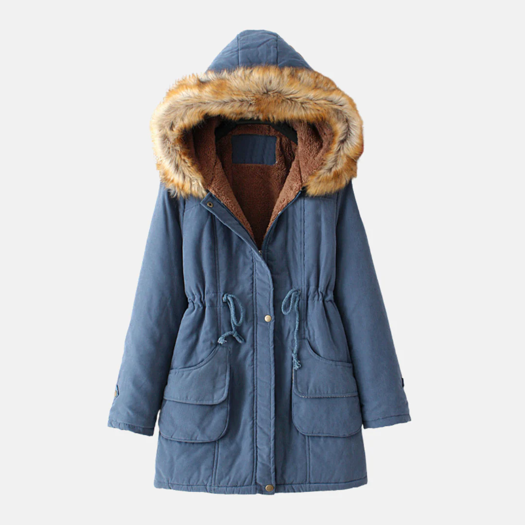 Women's parka coat – Slim fit – Water-repellent – Sherpa lining – Faux fur hood - Image 6